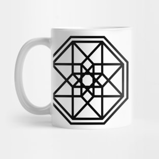 Hypercube Black and White Mug